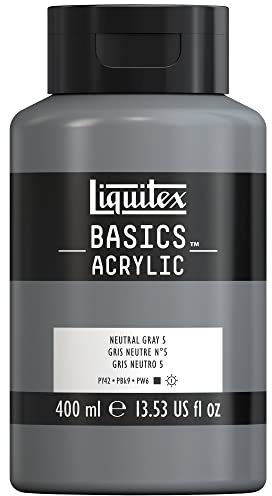 Liquitex Basic Acrylic - Tubo de Pintura Acrílica, 400 ML, Gris (Gris Neutro Nuevo)