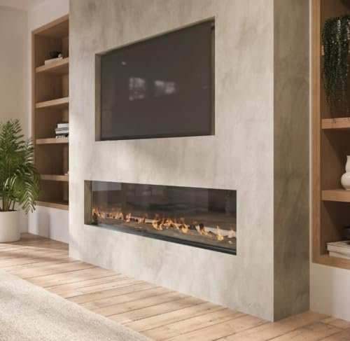 60 INCH DIGITAL FLAMES DESIGNER BLACK 1500KW RECESSED INSERT FRAMELESS NO BORDER ELECTRIC FIRE MEDIA WALL