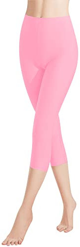 Libella 1er Pack Damen Leggings 3/4 Hose aus Baumwolle Capri-Hose mit Hohe Taille bunt Slim Fit Fitnesshose Mehrfarbig 4161 Rosa L