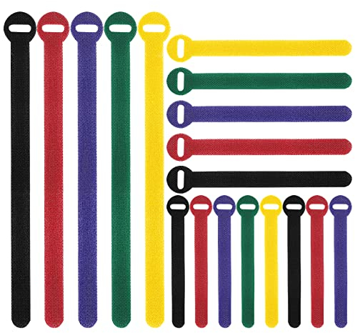 80 Pack Cable Ties Reusable, Adjustable Cable Tidy Wrap Hook and Loop Long Large Strong for PC, TV, Computer, Electronics Cable Management