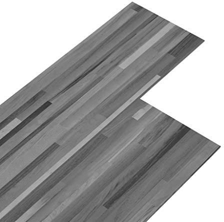 vidaXL PVC Laminat Dielen Selbstklebend Vinyl Boden Bodenbelag Fußboden Planke Vinylboden Designboden Dielenboden 2,51m² 2mm Gestreift Grau