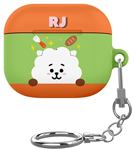 BT21 Offizielles Merchandise für Airpods 3. Generation Schutzhülle Hartschale mit Schlüsselanhänger für Airpods 3 Hülle - RJ