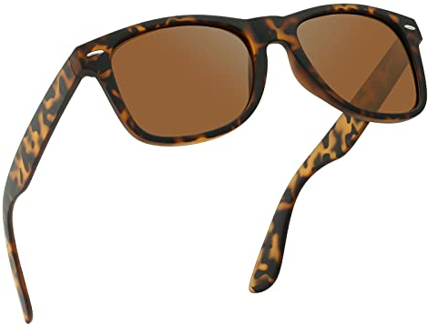 wearPro Sonnenbrille-Herren-Damen-Polarisiert-Rechteckig-Sonnenbrillen Unisex Retro Klassische Vintage Polarisierte Brille UV400 Schutz Classic Sunglasses Eckig für Fahren (Leopardenmuster Braun)