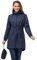 33,000ft Women's Rain Jacket Lightweight Hooded Long Rain Coat Waterproof Jacket Ladies Packable Functional Jacket Windbreaker Breathable Active Outdoor Coats Dark Blue 2XL/18