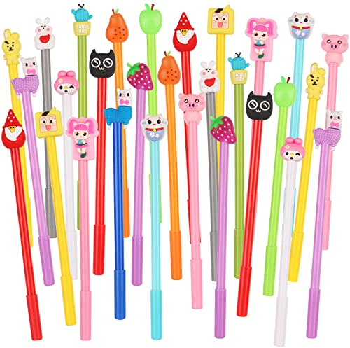 talifoca 30 Stück Gel Pen Tier Stifte Geschenk Party Kinder Kugelschreiber Lustige Niedliche Stifte Kinder Spaß Gadgets Geschenke Geburtstag Party Gadgets Schulbedarf Kinder Geschenke