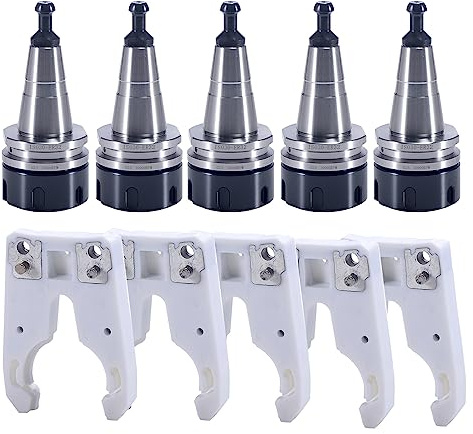 5PCS ISO30 ER32-45L Balance Collet Chuck G2.5 30000RPM CNC Tool Holder + 5PCS ISO30 Tool Holder Clamp Fork Claw for CNC Engraving Machine & Milling Lathe Tool