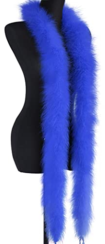 Federboa zum Basteln, MoreChioce 2m Flauschige Marabu Federstola Feder-Girlande Samba Federschal für DIY Nähen Kunsthandwerk Party Girlande Dekoration Mädchen Verkleidung Zubehör,Blau