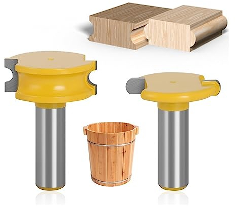 2 teile/satz Kanu Joint Router Bit Set 12mm 12,7mm Schaft Kanu Flöte Und Perle Holz Fräser (Size : 12mm shank)