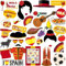 Htabiol Spanien Photo Booth Props, 37pcs Spanish Party Decorations, Red, Yellow, Cartoon Spanish Culture, Cardstock, Party Photobooth Props