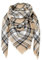FIFTHAVE Schal Damen Scarf Women Winterschal,Kariert übergroßer Quadratisch Deckenschal Warmer Oversized Fransen Cape Poncho Herbstschal Khaki 02