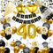 WAZIWE Deko 40 Geburtstag Mann, Luftballon 40 Geburtstag Frau,40 Geburtstag Männer Deko, Geburtstagsdeko Schwarz Gold, Konfetti Geburtstag Deko Mann Frauen, Streudeko Geburtstag, 40er Geburtstag Deko