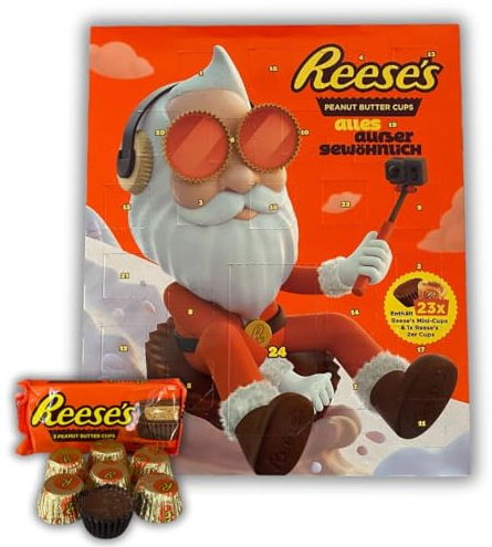Reese’s Peanut Butter Adventskalender | Erdnussbutter umschlossen von Milchschokolade | Alles außer gewöhnlich |Weihnachtscountdown mit Reese‘s | 1 x 242g