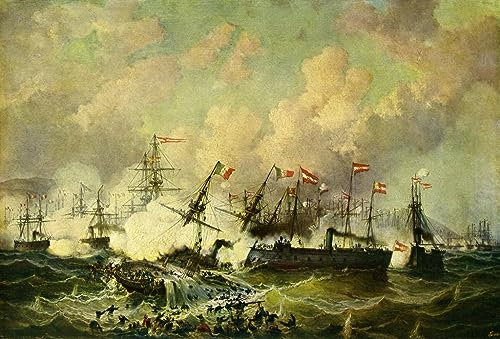 Leinwanddruck Und Poster Wand-Kunst Bild Reproduktion Die Seeschlacht bei Lissa von Josef Karl Berthold Puttner für Wohnkultur 60x90cm