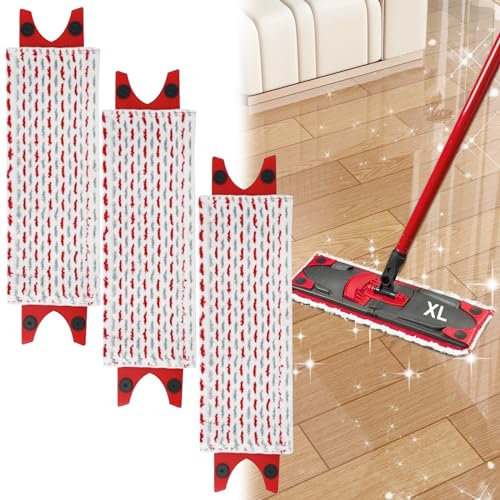 3 Piezas Recambio Fregona para Vileda Mopa Microfibra Kit,51x14cm para Vileda Ultramat XL Recambio, apto para todo tipo de suelos duros,para Polvo Manchas Sucias, Atrapa Fácilmente la Suciedad