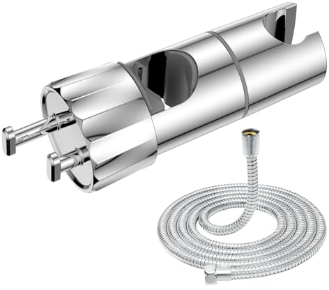 YEAUPE Verstellbarer Duschkopfhalter mit 1,6 m Edelstahl-Brauseschlauch für Badezimmer
