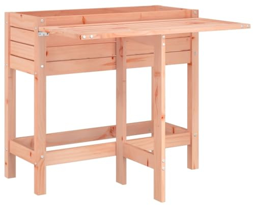 vidaXL Pflanzkasten, Blumenkasten mit Klappbarer Tischplatte, Blumenkübel mit Latten-Design, Pflanzgefäß Blumentopf, Massivholz Douglasie