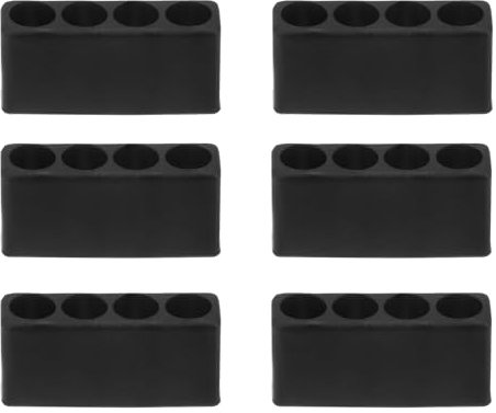 sourcing map 6pcs Screwdriver Bit Holder Organizer 32x9.5x16mm 4 Holes Hex Drill Plastic Storage Case for Any 1/4 Metal Driver Bits