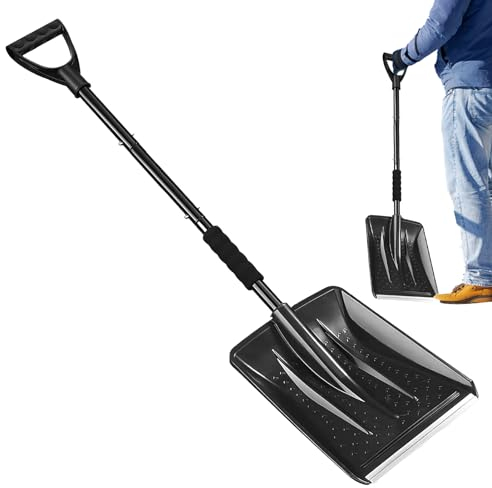 Pala Quitanieves De Alta Resistencia, Empujador De Nieve De Aluminio, Pala Quitanieves, Pala Quitanieves con Mango Ergonómico, Pala Quitanieves, Herramienta Portátil para Quitar Nieve para Balcones,
