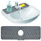Silicone Draining Mat Around Tap Sink Splash Guard Faucet Handle Drip Catcher Tray Sink Protector Mat for Kitchen Bathroom Countertop-45 * 16cm,Grey