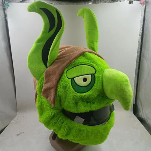 WORINIMA Motorradhelm-Abdeckung, flauschig, zur Dekoration (ohne Helm), personalisierbar, lustiger Vollgesichtsschutz, Geschenke (Goblin), groß