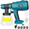 Akku Farbsprühsystem für Makita 18V Lithium-Akku, 200W HVLP Lackierpistole mit 1000ml Behälter, 4 Düsen, 3 Spritzmuster, für Auto DIY-Arbeiten Wände Möbel Zaun(Keine Batterie)