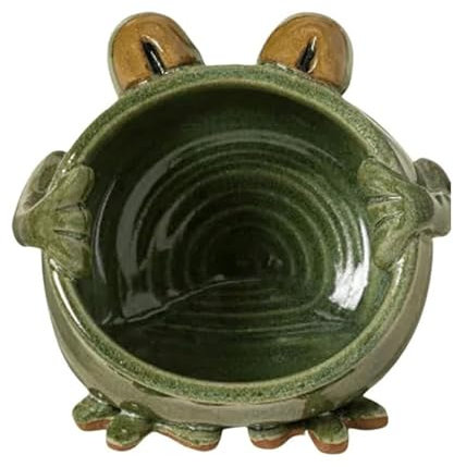 Meokro Frosch-Handy-Ständer mit Soundverstärker, Keramik, Desktop-Handy-Lautsprecher-Halter, natürlicher Lautsprecher, Mini-Megafon, Smartphone-Ständer, Dekoration, Grün, MZHG1378-A@#599