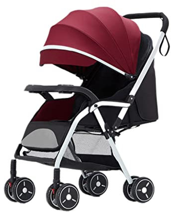 ZONABSQQ Kinderwagen Kinderwagen, verstellbares Belüftungsnetz, Vierrad-Stoßdämpfung, Sonnenschutzdach, Faltbarer Kinderwagen Komfort und Sicherheit