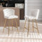 chairus Samt Barhocker für Küchen 2er Set Tresenhocker Barstuhl für Esszimmer Küchenhocker mit Metallbeinen (Beige)