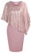 Hanna Nikole Robe fourreau en mousseline avec cape pour femme, grande taille, pour cocktails et fêtes officielles, 54 Grande taille