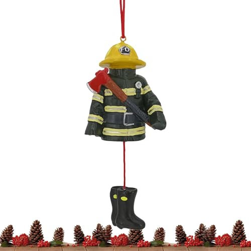 Feuerwehrmann Weihnachten Ornamente | Feuerwehrmann Uniform | Harz Feuerwehrauto Ornamente | Feuerwehrmann Weihnachtsschmuck, Feuerwehr Mitglied Ornament, Feuerwehrmann Deko
