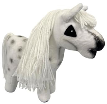 X-Group4th Plüschtier Pferd - Baby Horse Mini - weich - 23x7x24 cm - Steckenpferd klein - für Kinder - Spielzeug - Hobby Horse - Geschenk für EIN Mädchen - Weiß