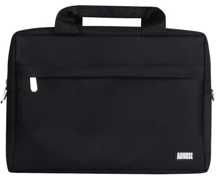 August BAG383 13 Zoll Laptoptasche mit 5 Fächern für tragbare Fernseher DVD Tablet Monitore Spielkonsolen für Schule/Studium - wasserabweisende Stofftasche mit Reißverschluss, All-in-One Reisetasche