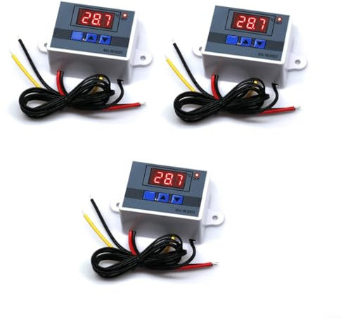 BlissfulAbode 3er-Pack Digitaler Temperaturregler W3002 110-220V/1500W Mikrocomputer Thermostatschalter mit Speicherfunktion für Heizungskühlanwendungen