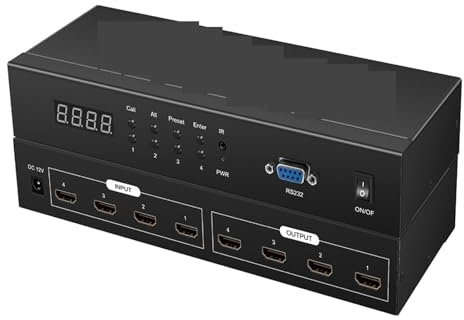 4x4 HMI Matrix Switch 4 In 4 Out 4K@30Hz Rack Mount Switcher & Splitter Converter Unterstützung 4Kx2K@30HZ