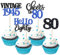 Xsstarmi 24 Pack 80th Birthday Cupcake Toppers Blue Glitter 80 Hello Eighty Vintage 1945 Cupcake Picks Cheers to 80 Birthday Cake Decorations for 80 Fabulous Happy 80th Birrthday Party Supplies