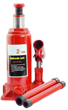 QIUYMGFG Sollevatore Auto Cric Idraulico Verticale per Auto da 2 tonnellate. Cric a Bottiglia saldato con Supporto per Ascensore cric per Auto