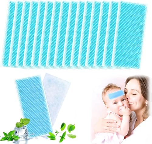 20 Stück Kühlpflaster Fieberpflaster für Kinder, Kühlpads Gel, Hitzschlag-Kühlpflastern, Sofort Kältekompresse, für Fieberkühlung und Andere Symptome
