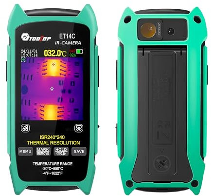 TOOLTOP ET14C Thermal camera 2.8 inch Thermal Imager ISR 240x240 25Hz Home Infrared imaging Camera Thermography with Stand Electrical Fault Detect