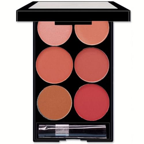 KARLOR 6 Farben Blush Palette Matte Blush Powder Pfirsich Pink Rose Nude Red Rouge Makeup Professionelle Rouge für Wangen Glatt Seidig Langlebig Tragbar