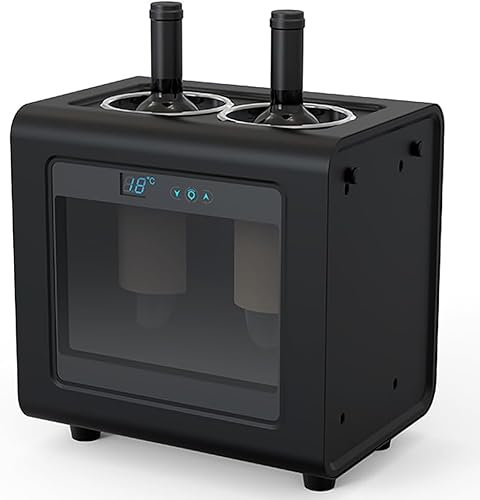 BOOZXCV Electric Wine Chiller Refrigerator, Mini Electric Wine Chiller for Wine and Beverages, Countertop Wine Bottle Cooler with Smart Thermostat Control and LED Touch Button,