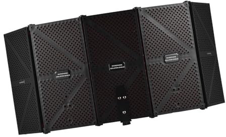 ZJchao Vocal Booth Microphone Isolation Shield for Recording Studio Sound Absorption Home Studio Mic Booth Red