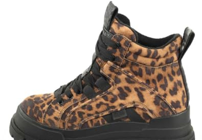 Buffalo Aspha Nc Mid - Schwarz/Beige Leo Kunstleder Weite Normal