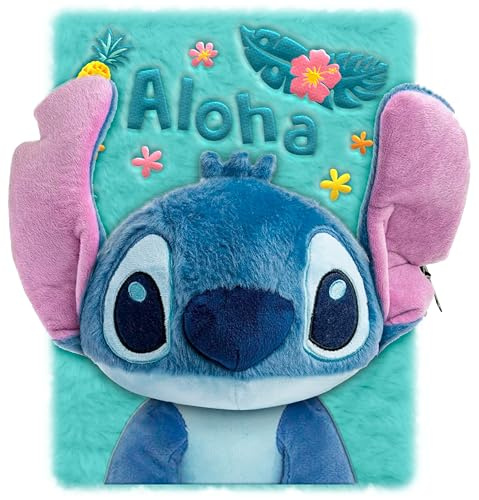 Kids Licensing - A5 Plush Notebook with Ruled Writing - Soft Stitch Children's Notebook for Girls and Boys, Ideal for Gift