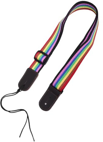 Verstellbarer Ukulelengurt mit Regenbogenmuster für Sopran und Tenor | Gewebe und Pu Verarbeitet, für Reise und Auftritt, Schulterlast, 1 Stück