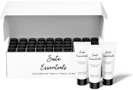 Suite Essentials Lot de 10 trousses de toilette d'hôtel 4 en 1 | Mini shampooing, après-shampooing, gel douche et savon | Articles de toilette invités de voyage pour hôtels, Airbnb, B&B, vacances et