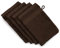 Gözze - New York Gant de Toilette, Lot de 4, Doux et absorbant, 100% Coton, 17 x 24 cm - Mocca