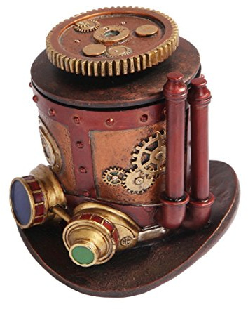 PTC Steampunk Schmuckkästchen, Maschinen Hut Design, Bronze