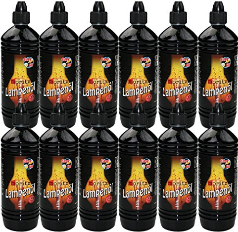 Moritz 12 Liter Lampenöl für Öllampen Bambusfackeln Gartenfackel und Wandfackeln - Wählen Sie 1/2/3/4/5/6/8/10/12/24 Liter
