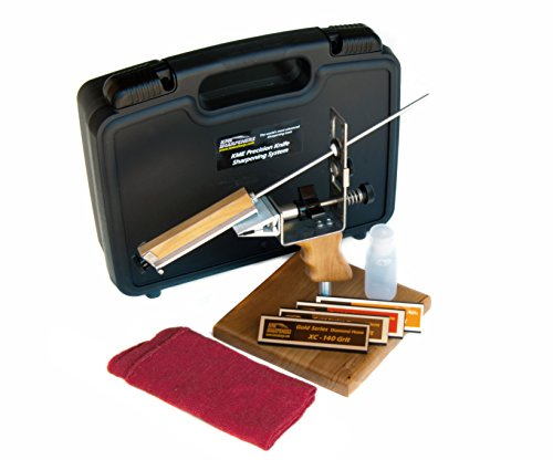 KME Präzisions-Messerschärfer-System mit 4 Diamantsteinen der Gold-Serie, inklusive Basis