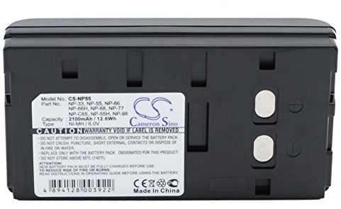 Battery for Sony CCD-TR55E, 6V, 2100mAh, Ni-MH